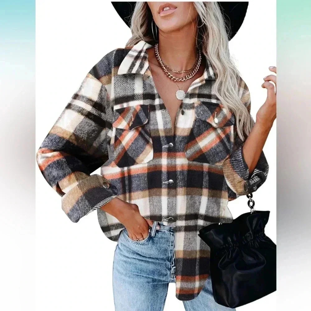 Button Down Flannel Long Sleeve Oversized New in original packaging, M